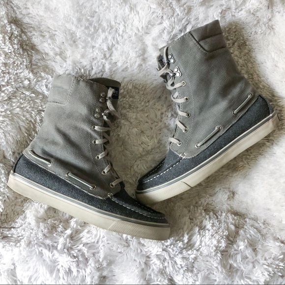 Sperry Shoes - sperry | high top roll down plaid shoes 7.5